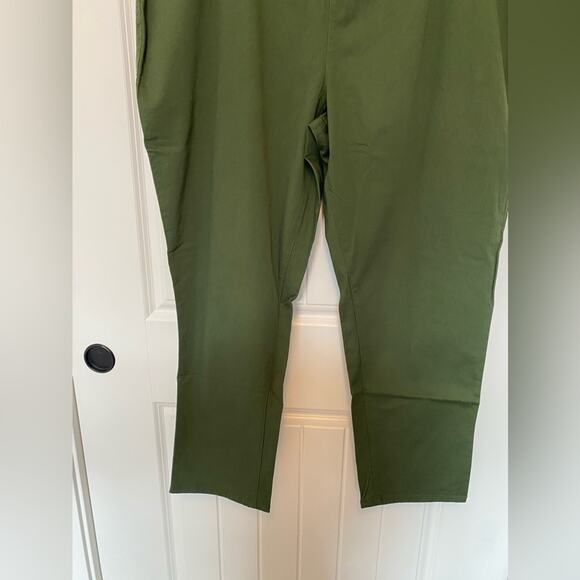 Jessica London BOHO Cottagecore Green Pull On Travel Stretch Pants Size 28P - Picture 3 of 7